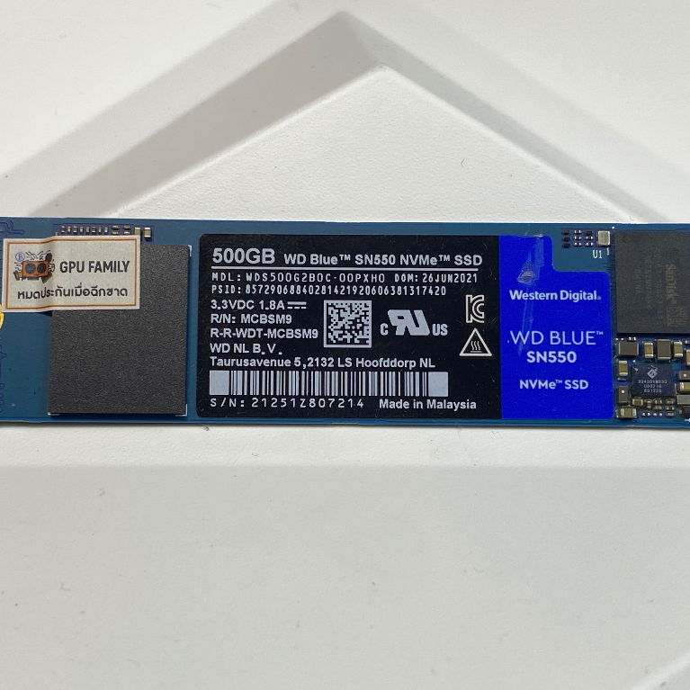 SSD 500 GB WD BLUE SN550 PCIe/NVMe M.2 2280 มือสอง✅🖥️