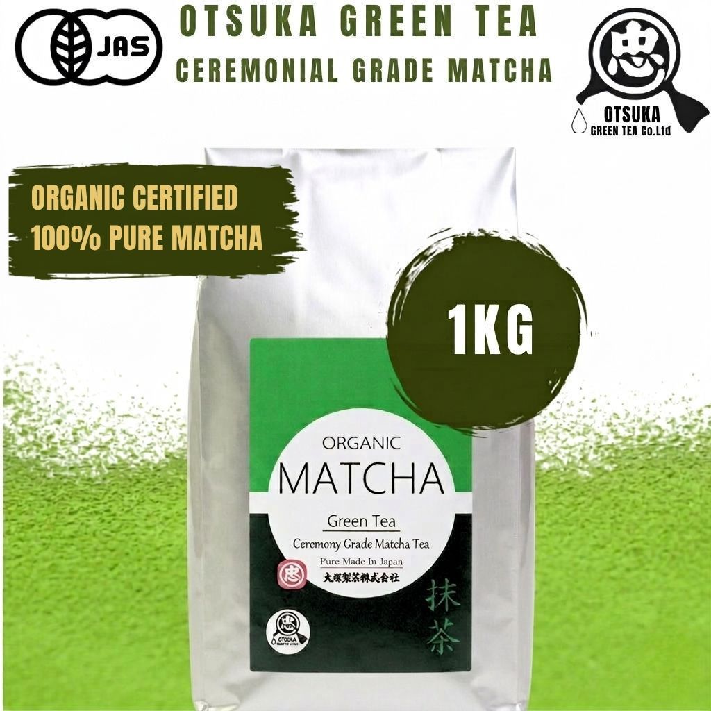 [แบบถุง1กิโลกรัม]Otsuka Green Tea | ผงมัทฉะญี่ปุ่นออร์แกนิกเกรดพิธีชงชา |Ceremonial Grade Organic Ma