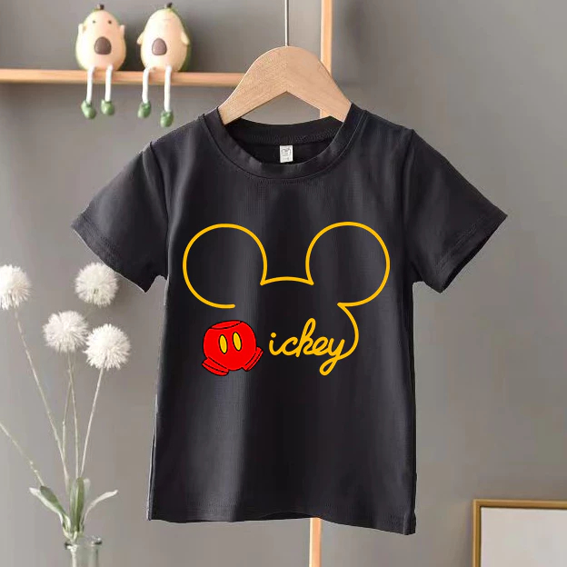 เสื้อยืดเด็ก ลายมิกกี้เมาส์น่ารัก จากดิสนีย์ เสื้อยืดสำหรับเด็กชายและเด็กหญิง BAJU BUDAK KINAK-ANAK 