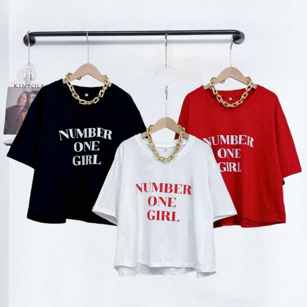 Number one girl crop t-shirt เสื้อยืดครอป 40"-60"