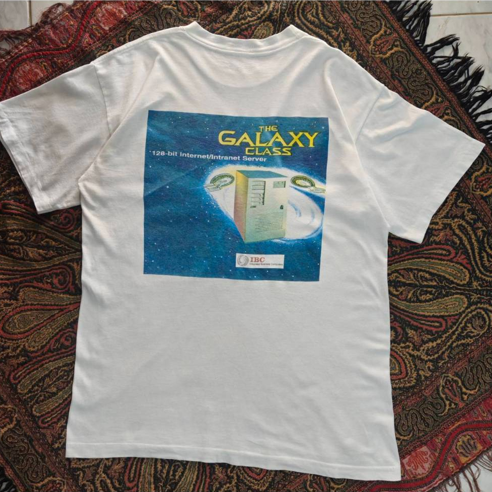 เสื้อ Vintage 90s Y2K The Galaxy Class IBC 128-bit Internet Server