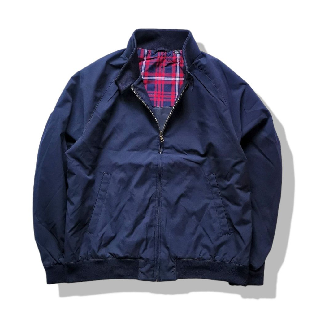 Uniqlo Navy Blues Harrington Bomber Jacket(M) มือสอง รอบอก 43”