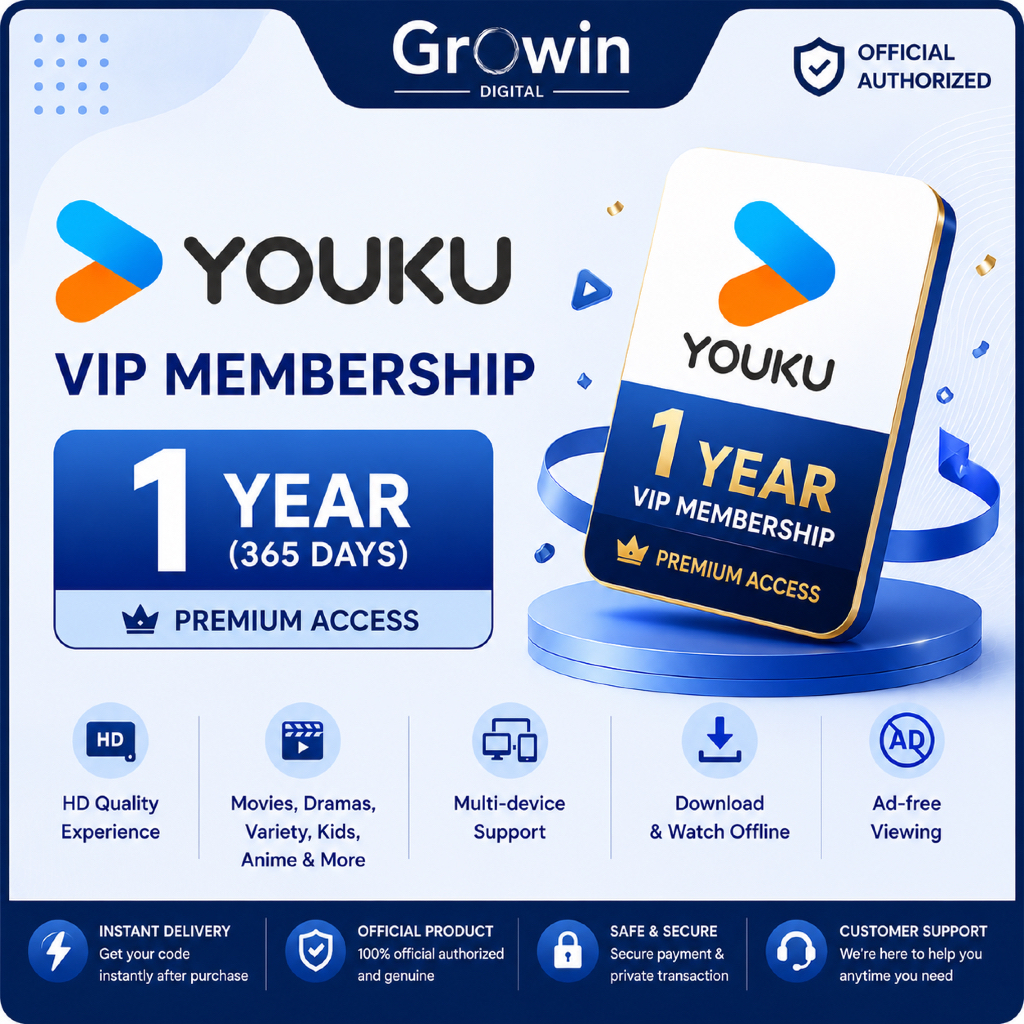 [E-Voucher] YOUKU VIP Membership 1 Year (365 Days) | Movies, Series, Variety & Anime | Digital Code