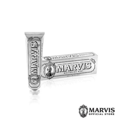 (NEW) Marvis Whitening Mint 85 ML+ Marvis Anti‑Allergic Toothbrush ขนกลาง‑อ่อน