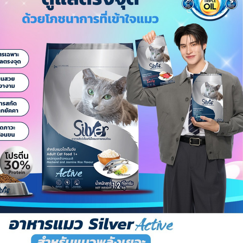 Silver طعام قطط جاف بريميوم 1.2 كغ × 2 — صورة 3