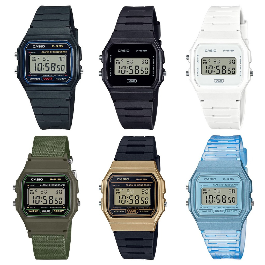 Casio Standard รุ่น F-91,F-91W,F-91WS,F-91WG,F-91WM,F-91WF ของแท้ 100% รับประกันเครื่อง 1 ปีเต็ม