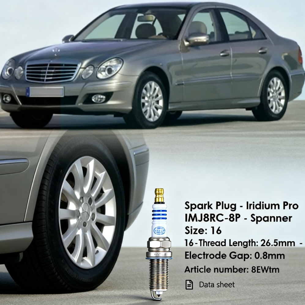 Hella หัวเทียน Iridium 1 หัว IMJ8RC-8P Mercedes Benz W211 2002 - 09 M271 OE 004 159 4503 004 159 130
