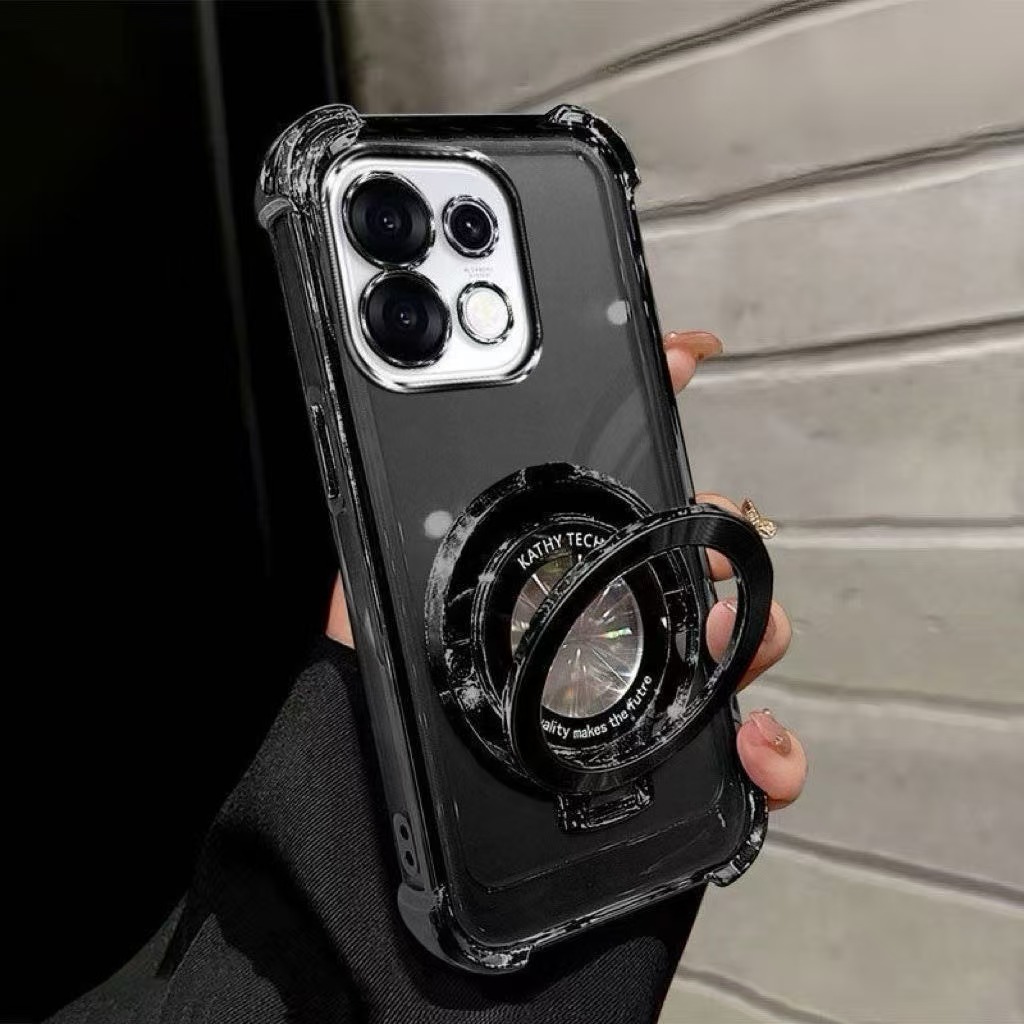 เคสใส กันรอยเลนส์กล้อง Case ขาตั้ง สำหรับ Oppo Reno16 Reno16Pro Reno16F เคสขอบสี กันกระแทก หรูหรา