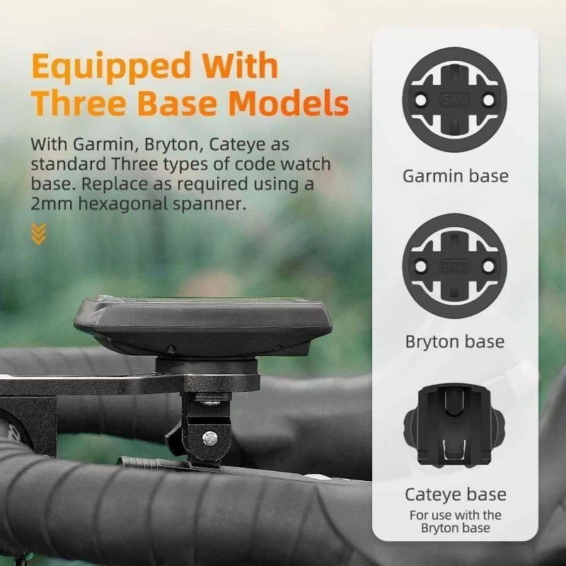 ROCKBROS เมาท์ไมล์จักรยาน อลูมิเนียม Garmin Bryton Wahoo + GoPro 31.8mm — صورة 5