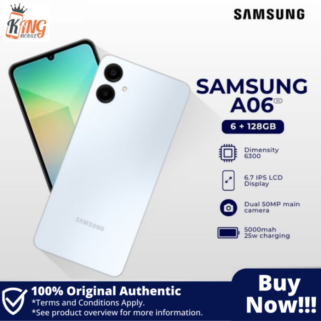 🔥 Galaxy A06 5G 6GB 128GB โทรศัพท์มือถือ 5G หน้าจอ 6.7" 90Hz กล้อง 50MP แบต 5000mAh จัดส่งฟรี