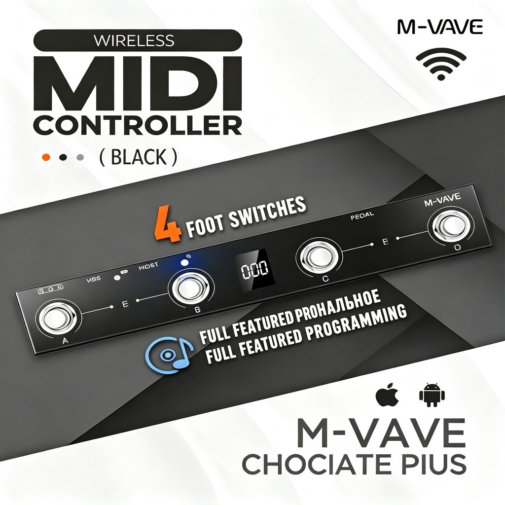 M-VAVE Chocolate Plus Wireless MIDI Foot Controller ฟุตสวิตช์