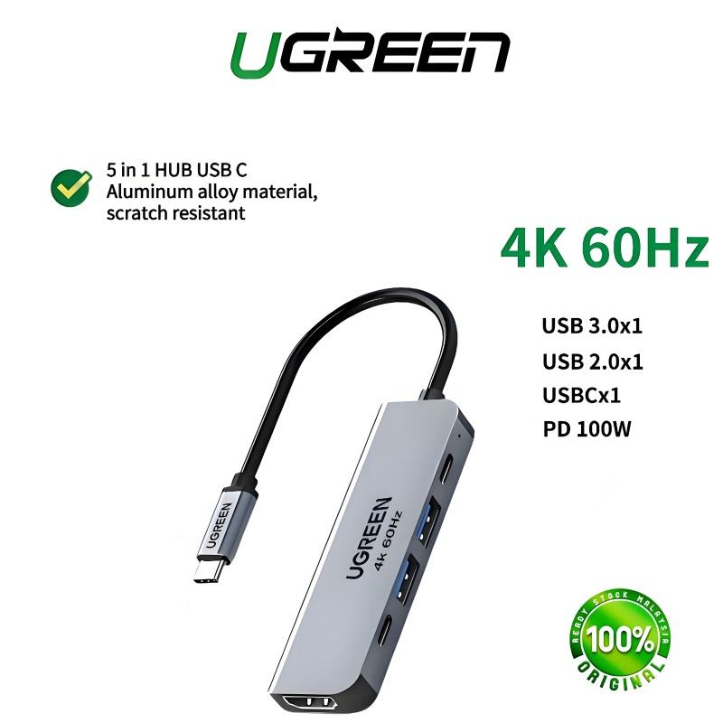 UGREEN 5 in 1 6 in 1 7 in 1 USB-C to HDMI (4K 60HZ) อะแดปเตอร์มัลติฟังก์ชั่นสําหรับ อะแดปเตอร์ฮับ สํ