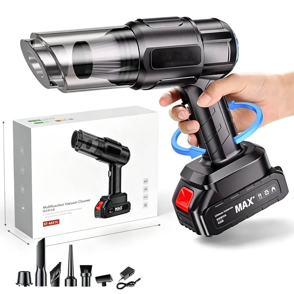 เครื่องดูดฝุ่น 99000Pa มัลติฟังก์ชั่ชาร์จสำหรับรถยนต์/บ้าน/สำนักงาน/สัตว์เลี้ยงผม เครื่องดูดฝุ่นในรถ