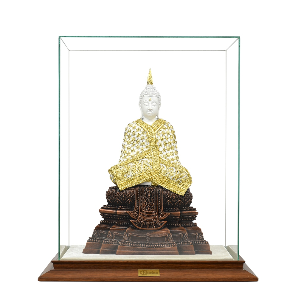 CHAIDEE พระแก้ว ปางฤดูหนาว (สีขาวปิดแผ่นทอง) ของขวัญมงคล ของขวัญให้ผู้ใหญ่ ของขวัญเกษียณ ของขวัญขึ้นบ้านใหม่ ฮวงจุ้ย