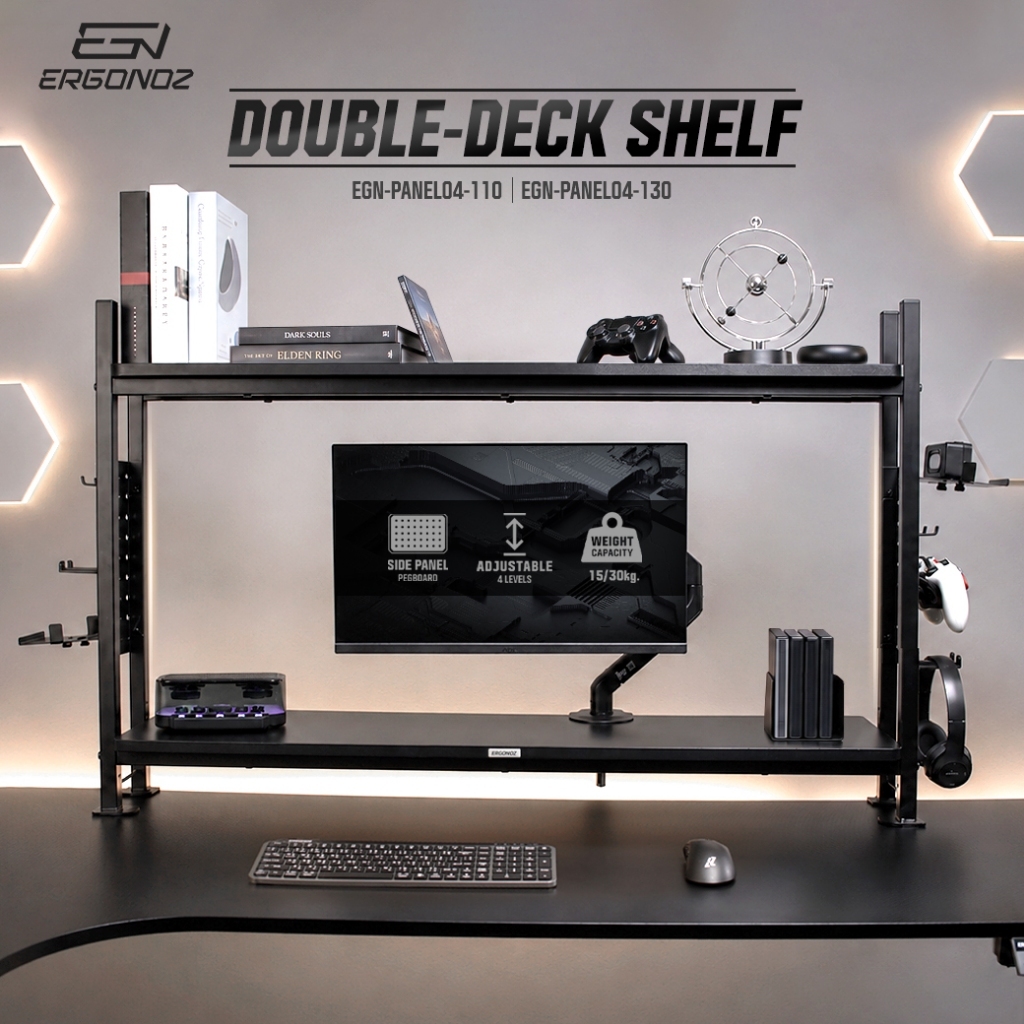 Ergonoz Panel 04 Double-Deck Shelf ชั้นวางอเนกประสงค์ 2 ชั้น  2 ขนาด 110 และ 130 cm.(EGN-PANEL04)