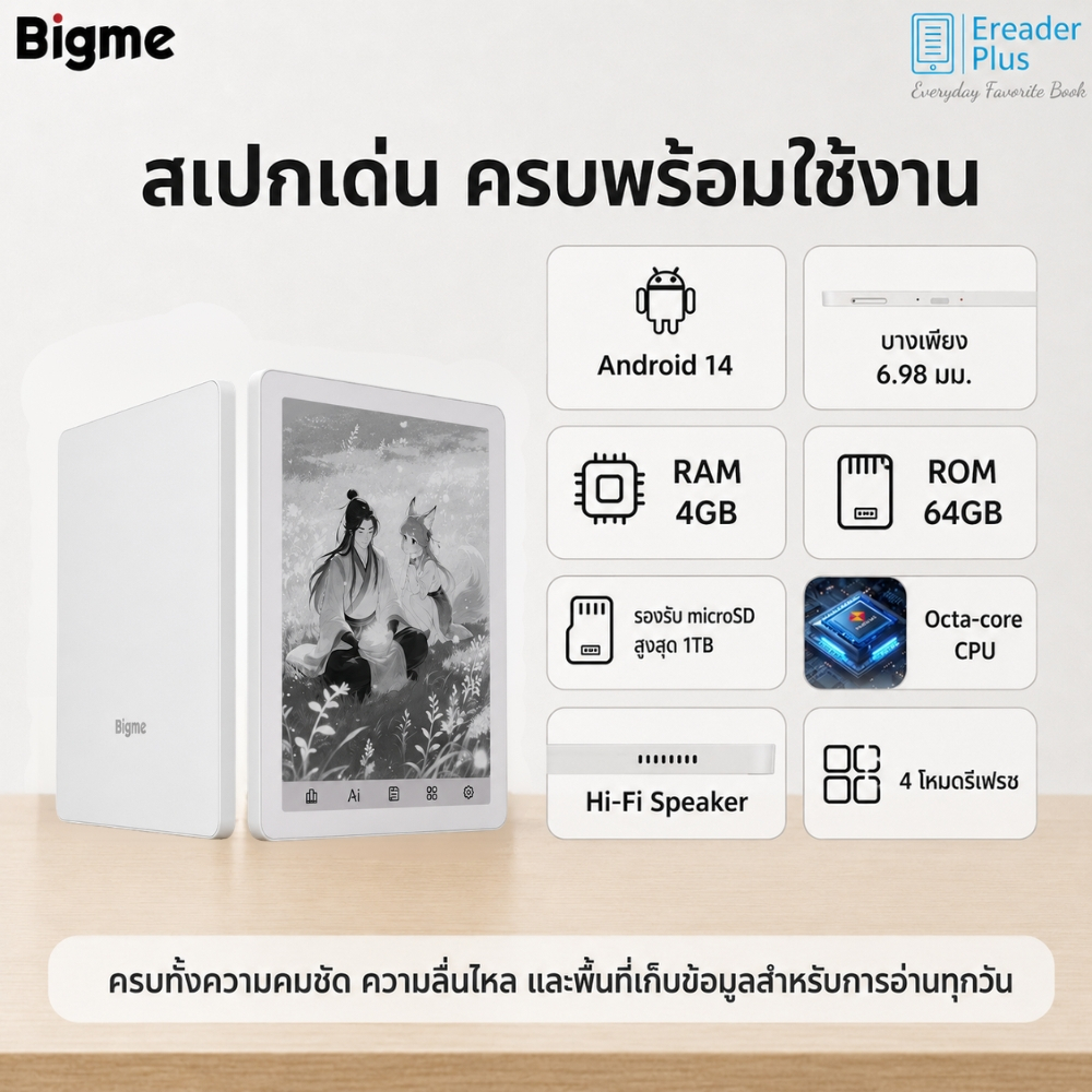 Bigme B6 BW หน้าจอขาวดำ ขนาด 6 นิ้ว รุ่นใหม่