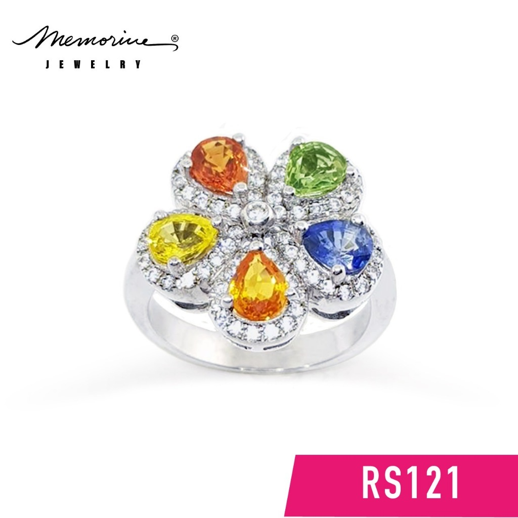 Memorine Jewelry แหวนเงินแท้ 925 ฝัง Fancy Sapphire : RS121