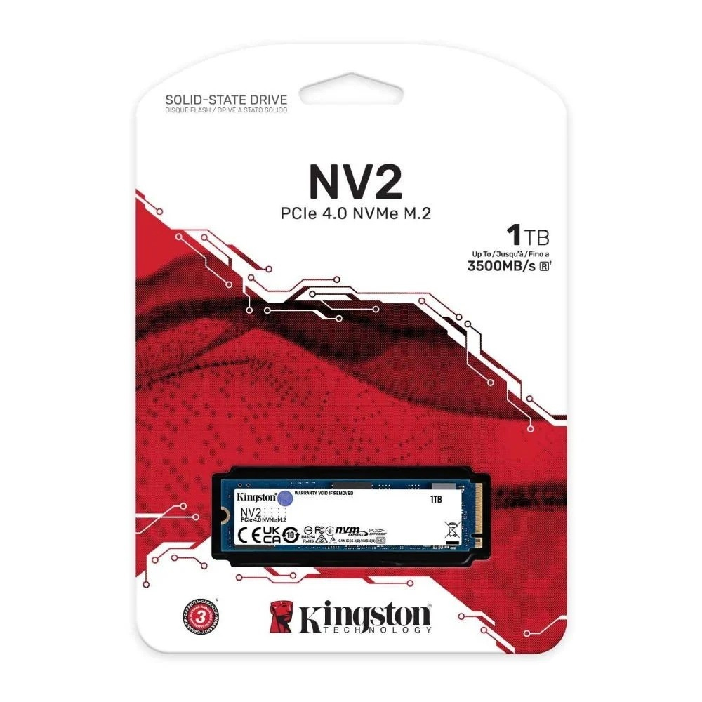 [มือ1] 1TB SSD (เอสเอสดี) KINGSTON NV2 - PCIe 4x4 NVMe M.2 2280 (SNV2S/1000G) พร้อมส่ง