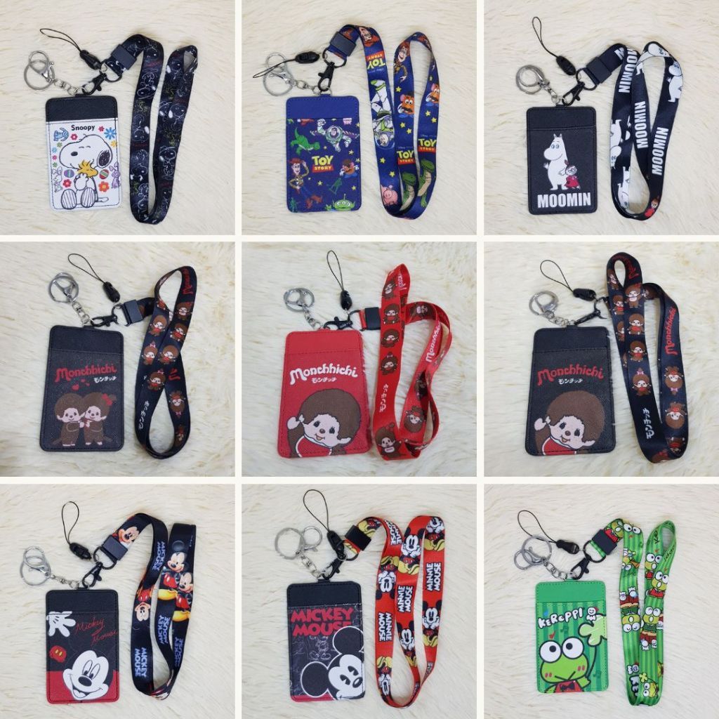ซองใส่บัตร ใส่บัตรได้2ใบ (หน้า+หลัง) พร้อมสายคล้องคอขนาดกว้าง 2 ซม.