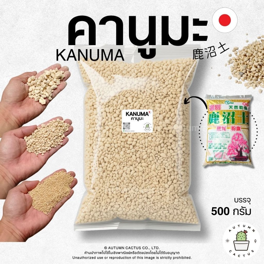 🌋ดินญี่ปุ่น คานูมะ คานุมะ  KANUMA SOIL 🌋 ขนาด 1-2mm 3-6mm 6-9mm บรรจุ 500กรัม🌋