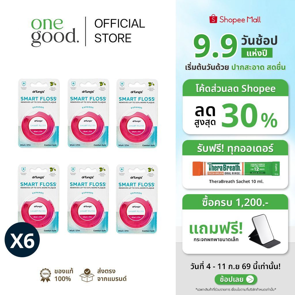 [x6] drTung's Smart Floss ไหมขัดฟัน ไม่เจ็บนิ้วมือ เข้าซอกฟันได้ง่าย (คละสี)