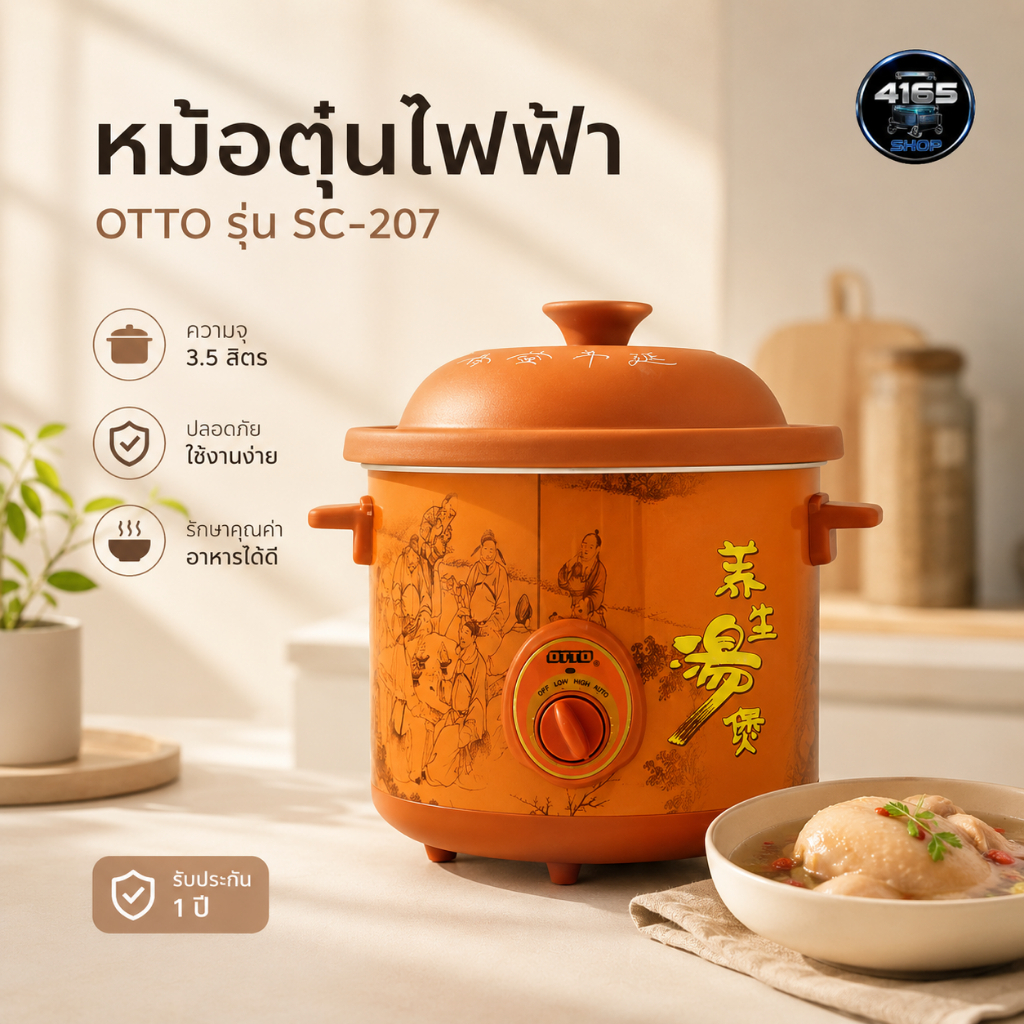 OTTO หม้อตุ๋นดินเผา 3.5L รุ่น SC-207