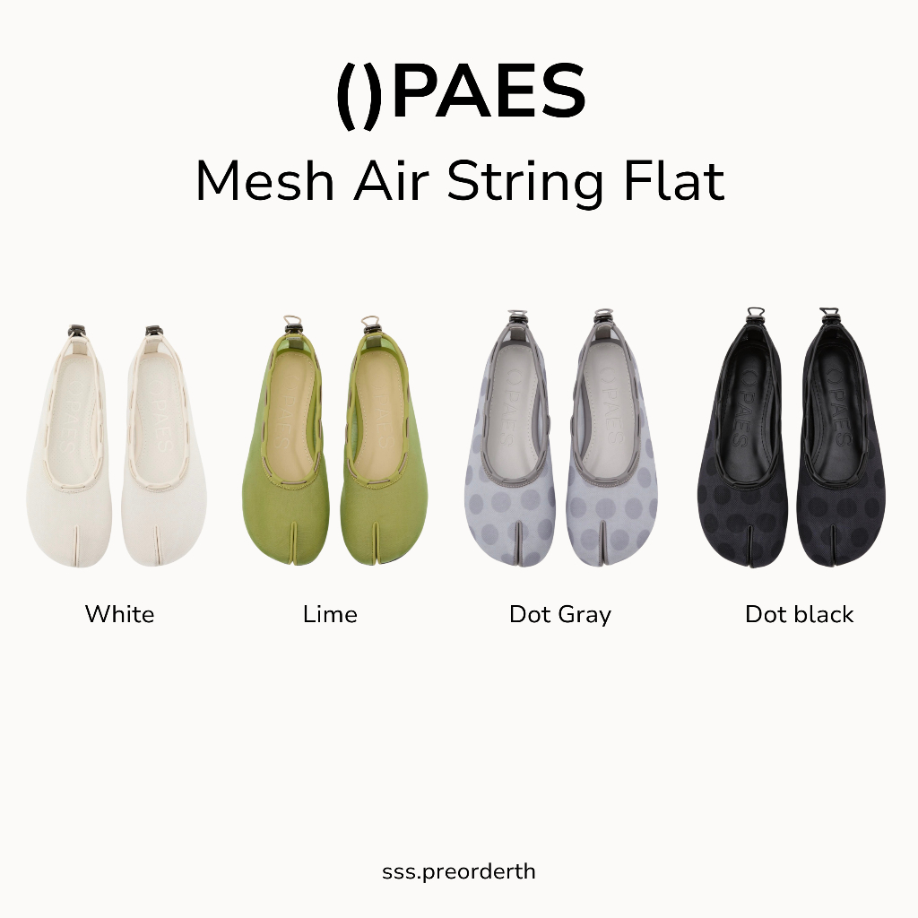 PAES Mesh Air String Flat Tabi Shoes