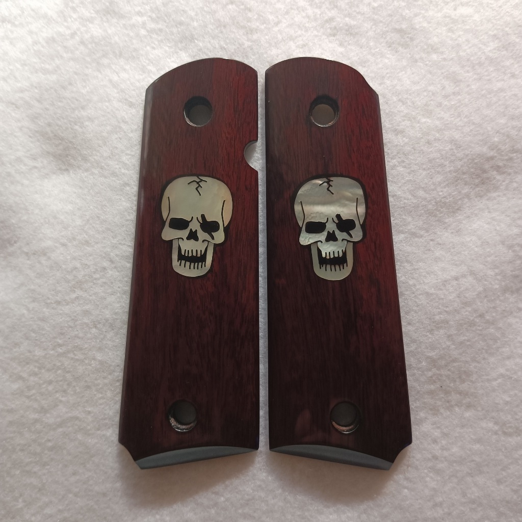 1911 grips ด้ามมีด 1911 ด้ามจับ ประกับไม้แท้ อุปกรณ์เสริมตกแต่งสำหรับ​ 1911 ขนาดมาตรฐานพร้อมฝังหอยมุ