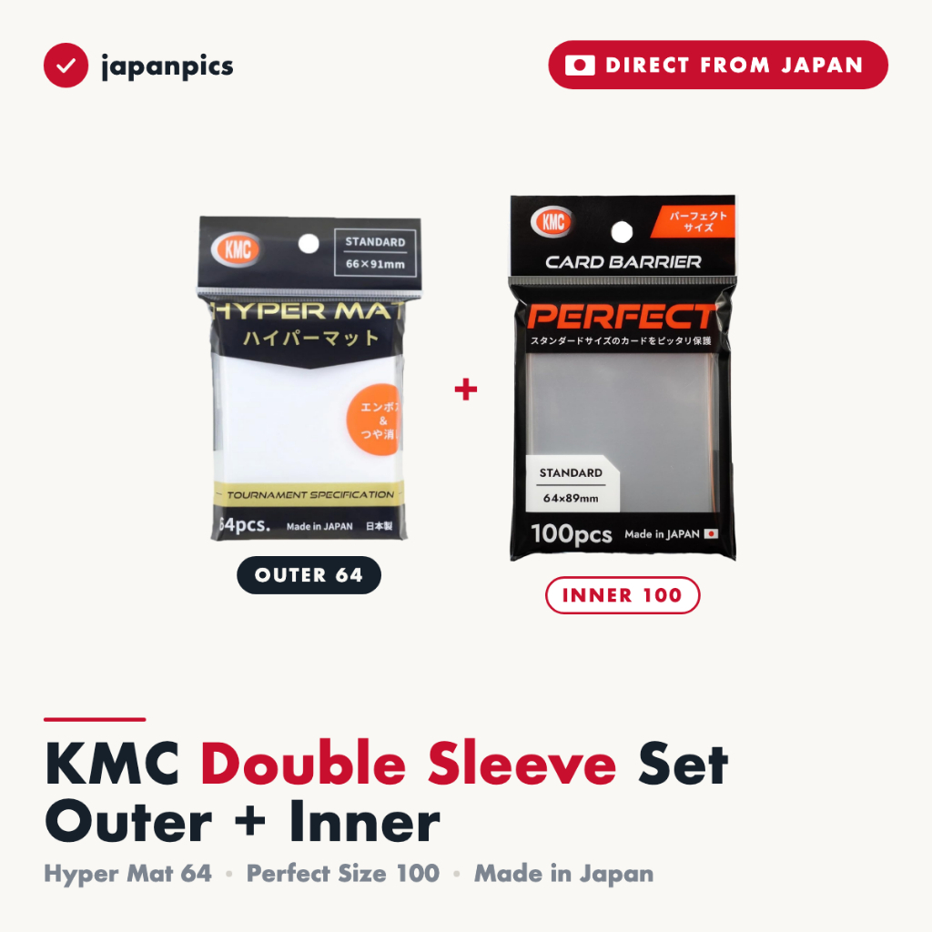 KMC ชุดสลีฟ 2 ชั้น Hyper Mat 64 + Perfect Size 100 ซองใส่การ์ด ของแท้ญี่ปุ่น สลีฟการ์ด โปเกม่อน วันพ