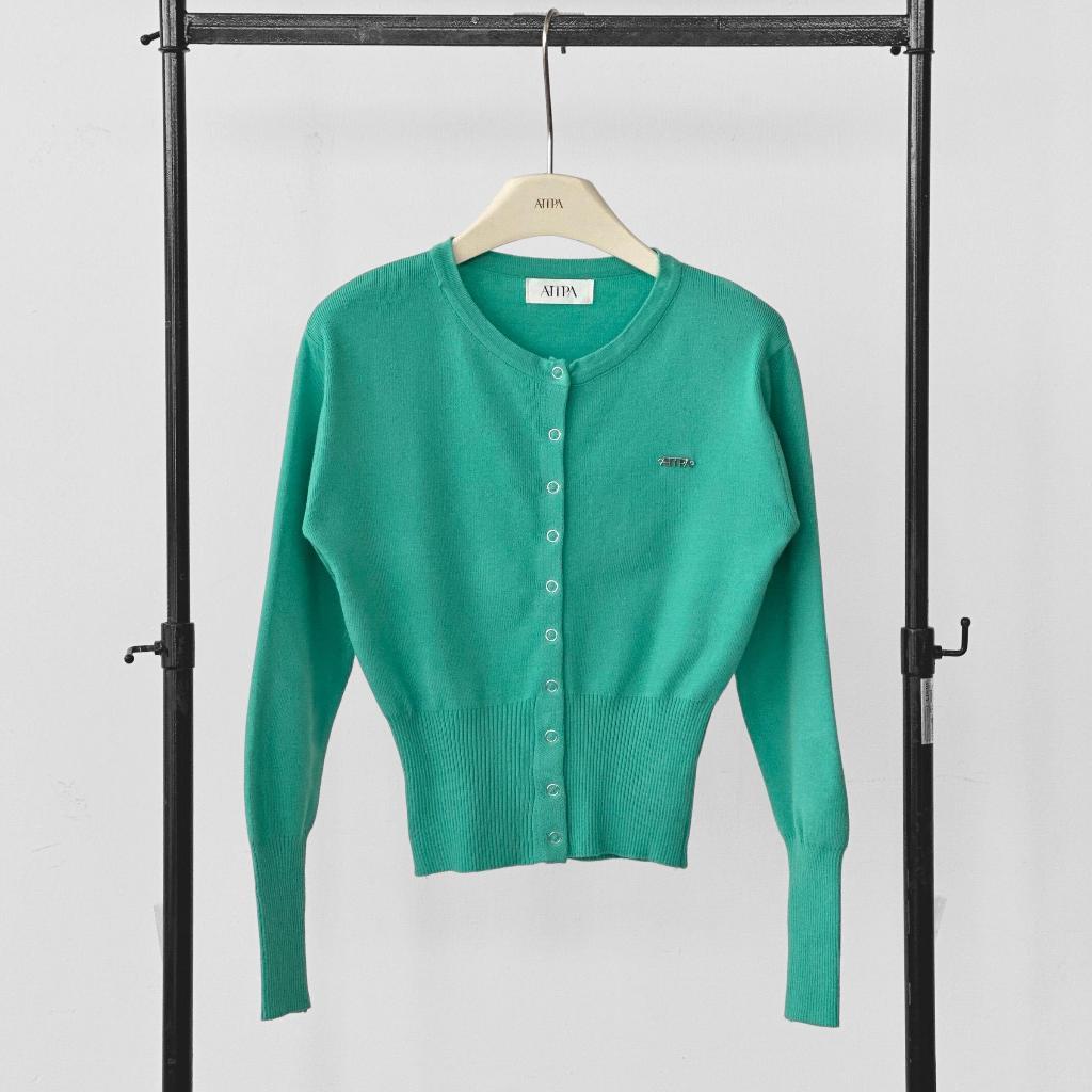 Atipashop - Ailin Cardigan เสื้อคาร์ดิแกน ไหมพรมเรียบ กระดุมหน้า จั๊มเอวทรงสวย รูปที่ 6