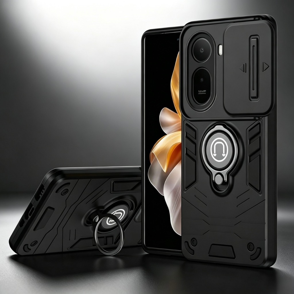 เคสสไลด์กล้อง วงแหวนขาตั้ง สำหรับ Xiaomi Redmi A5 / Poco C71 / Redmi A7Pro Poco C81Pro เคสมือถือสไลด์ปิดเปิดกล้องได้