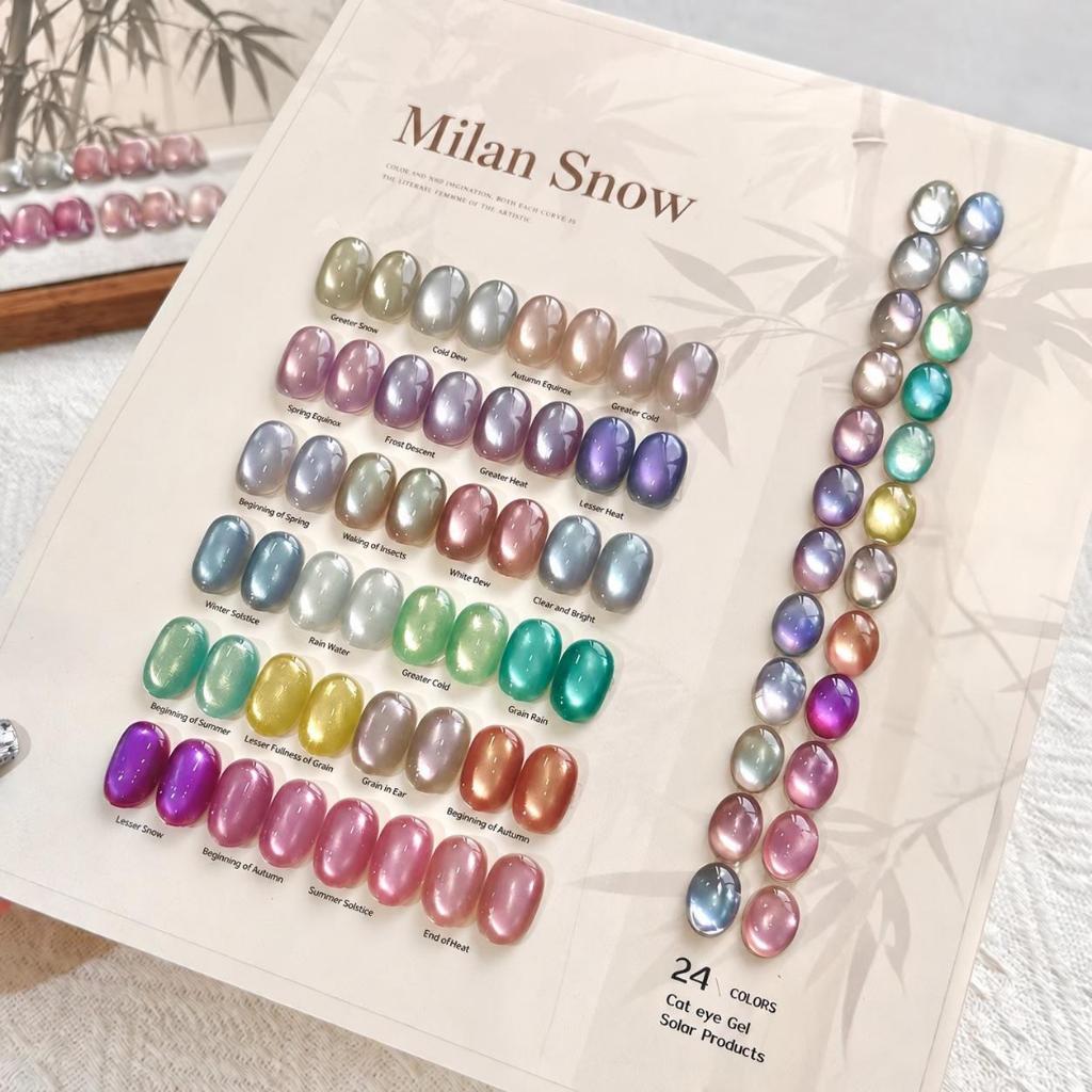 Set Milan snow cateye  24 สี สีเจล เล็บเจล