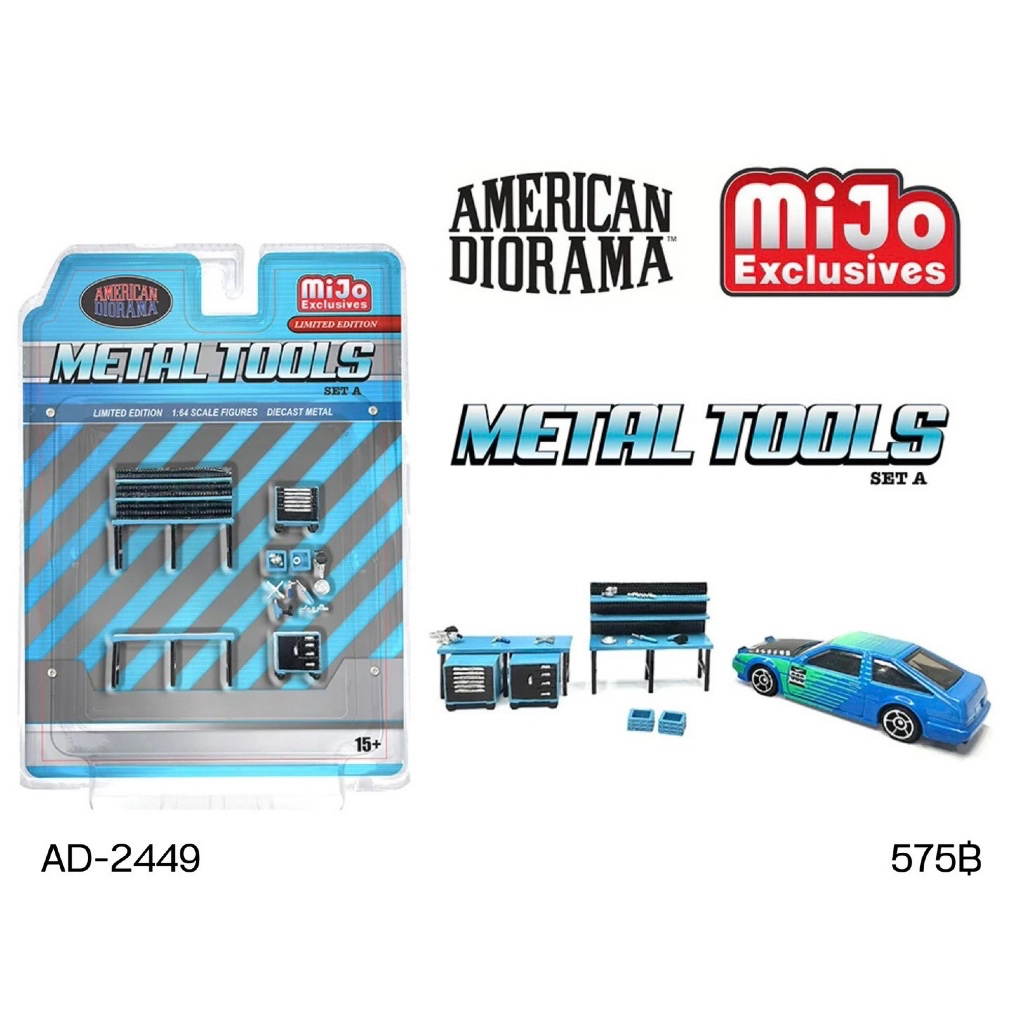 AD-2449 - AMERICAN DIORAMA 1/64 METAL TOOLS SET A BLUE FOR DIECAST SCALE MODEL CAR