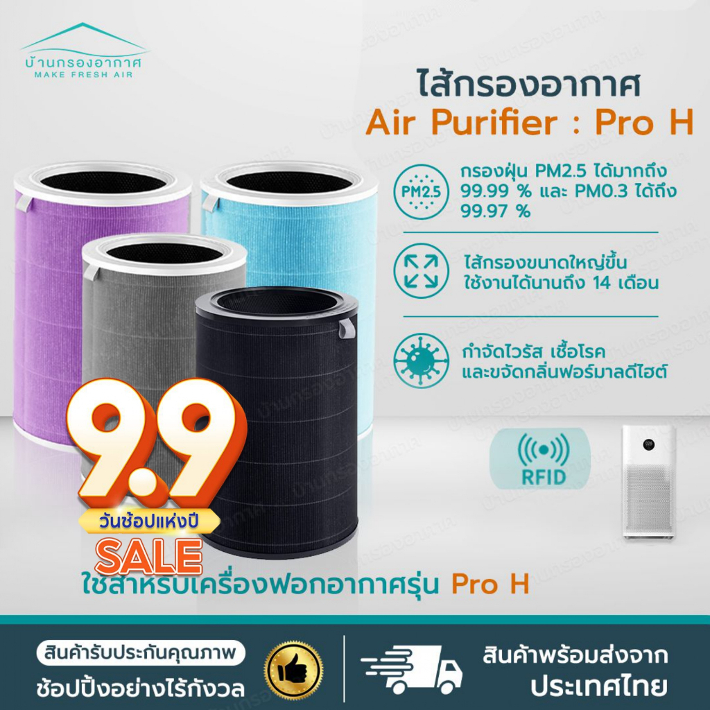 Pro H [พร้อมส่ง] RFID ไส้กรอง เครื่องฟอกอากาศ รุ่น Pro H ProH ไส้กรอง สำหรับ Xiaomi Air Purifier Pro