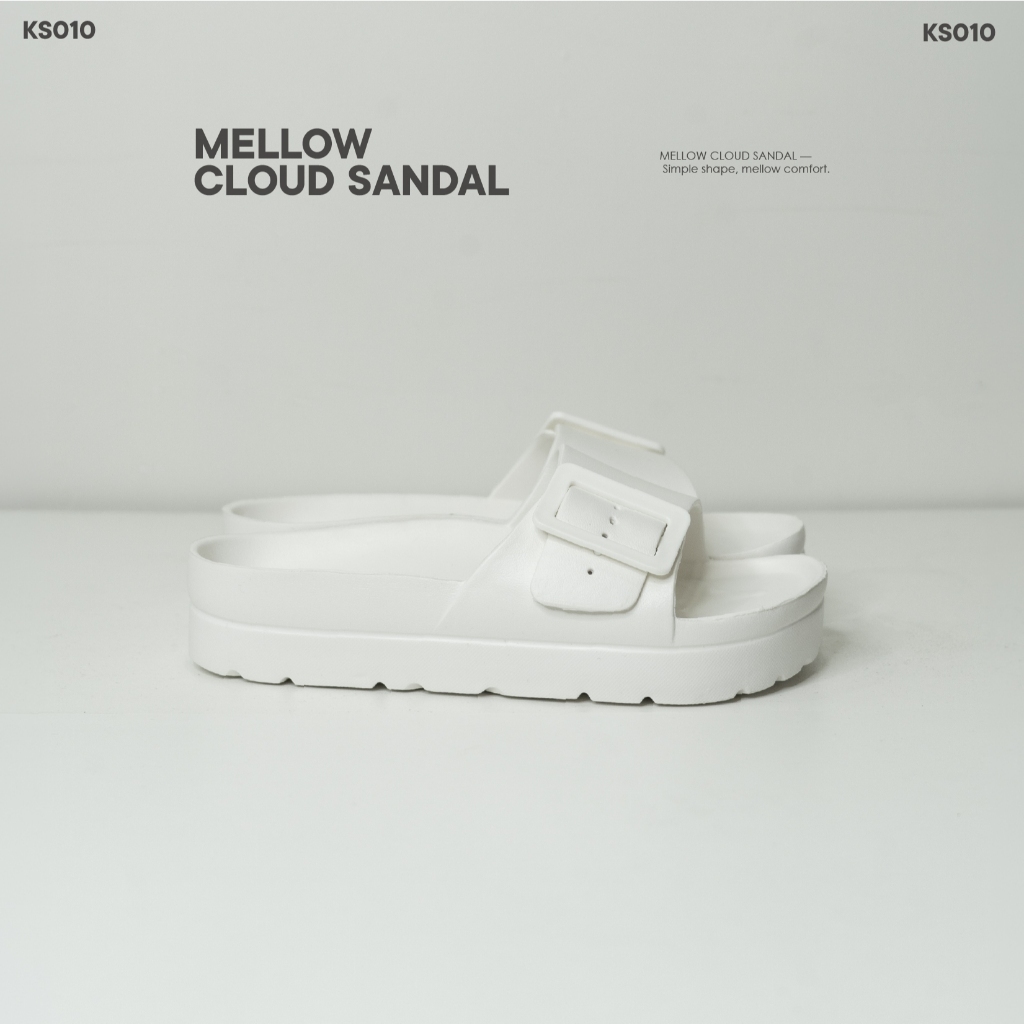 KIM&CO. ORIGINAL - MELLOW CLOUD SANDAL (KS010) รองเท้าแตะสายเดียว รองเท้าแตะเกาหลี มินิมอล หัวเข็มขั