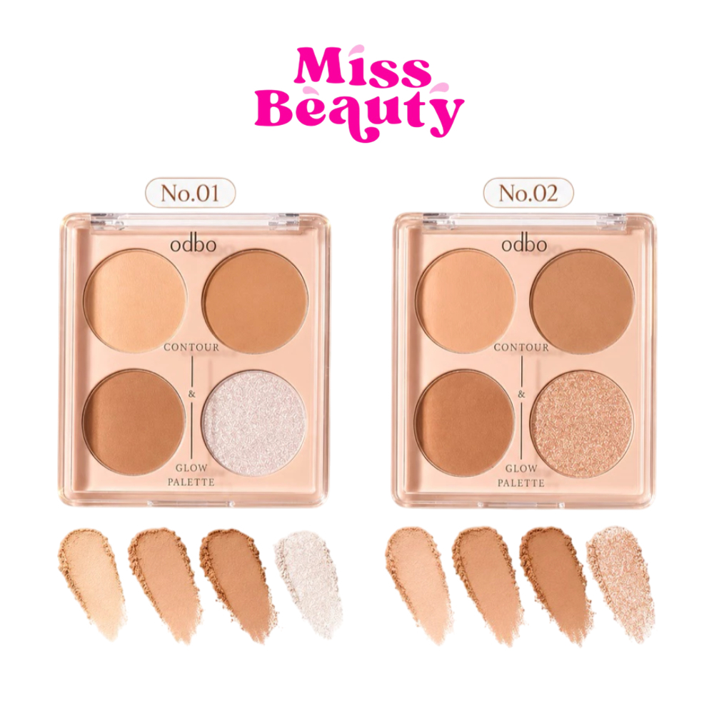OD1303 Odbo Contour & Glow Palette โอดีบีโอ คอนทัวร์&โกลว์ พาเลท