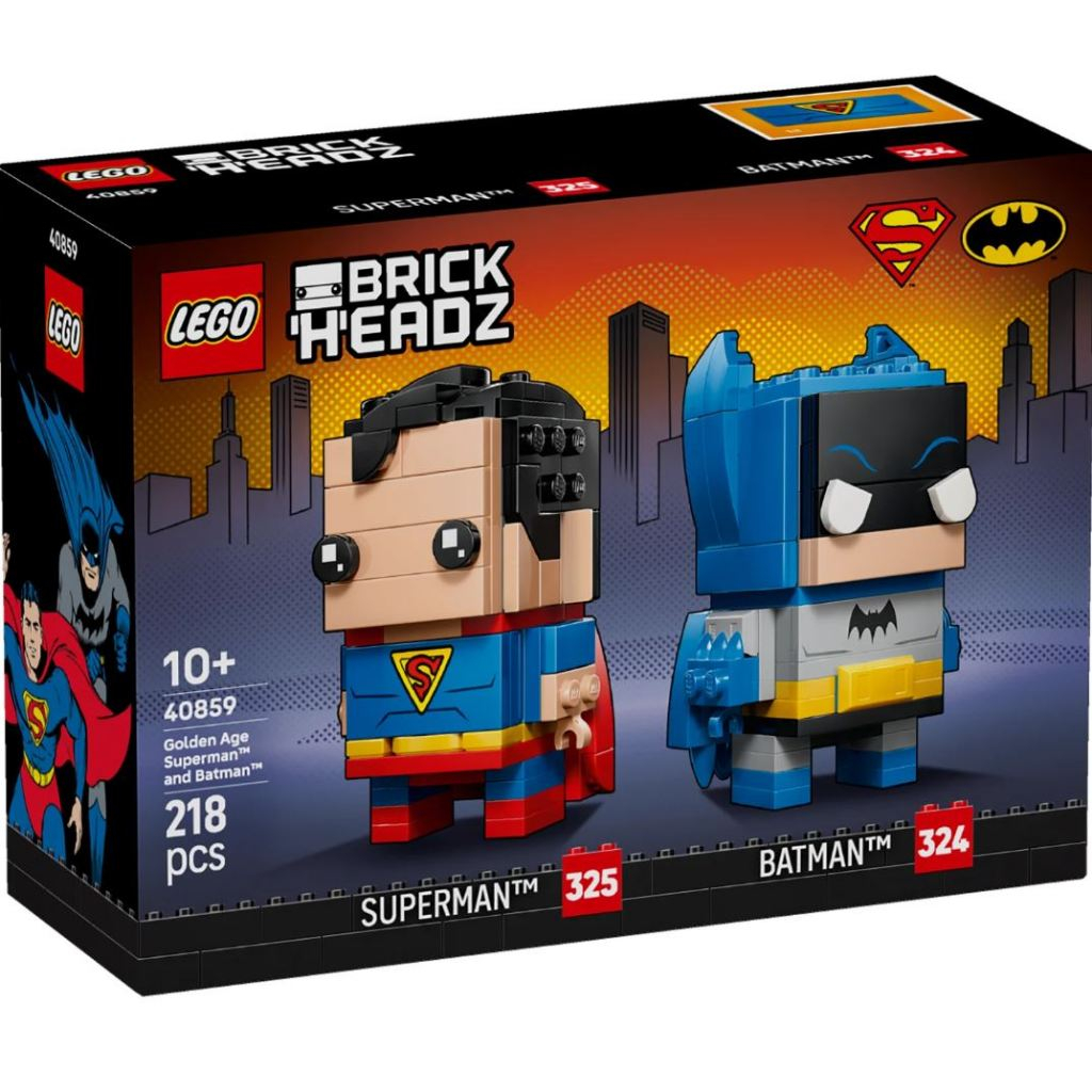 LEGO® BrickHeadz™ DC Golden Age Superman™ and Batman™ Figures 40859