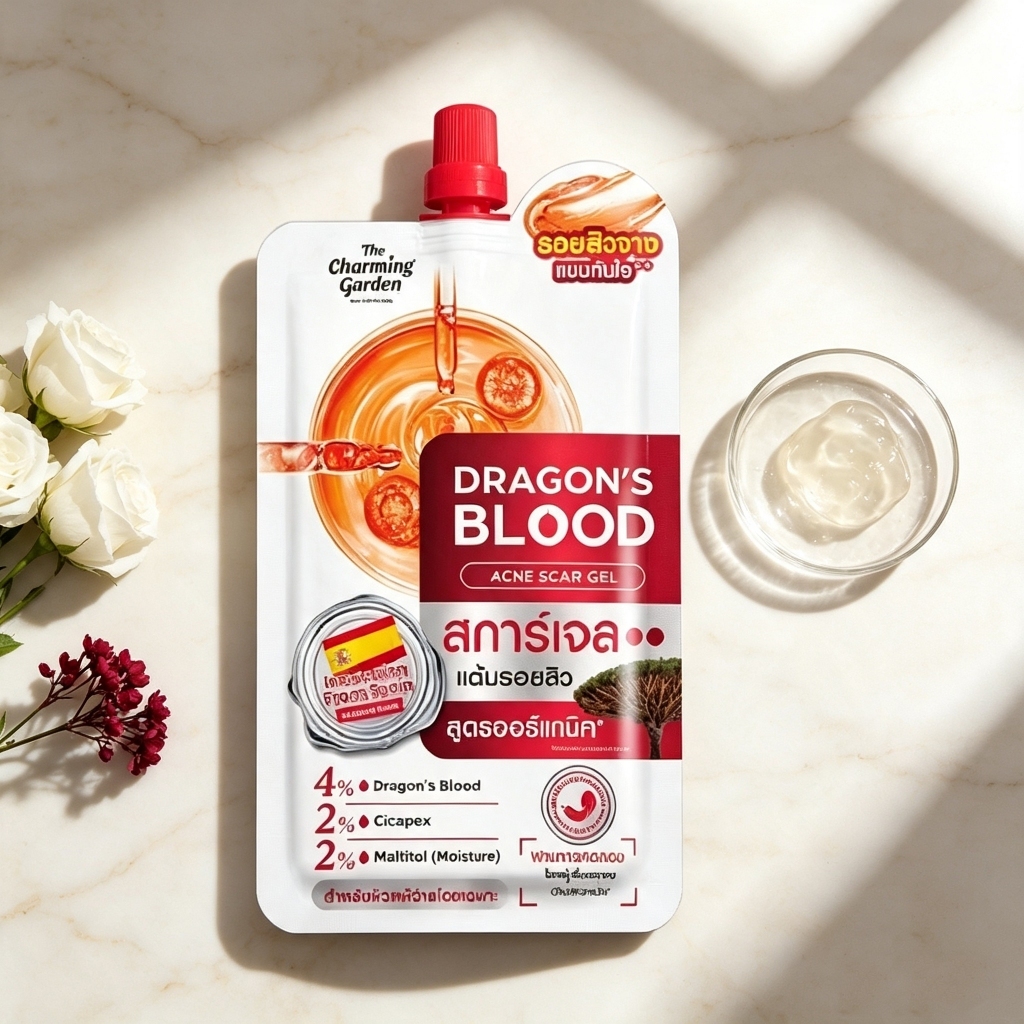 ดราก้อนบลัด (1ซอง) The Charming Garden Dragon's Blood Acne Scar 7 g. สการ์เจล แต้มรอยสิว