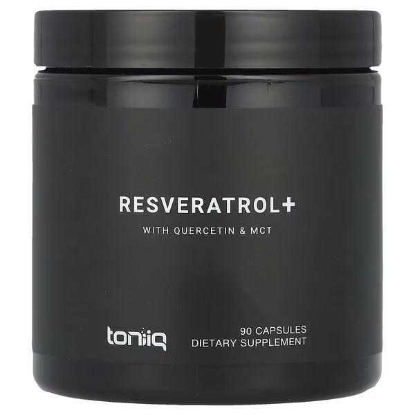 Toniiq Resveratrol+ with Quercetin & MCT – 90 Vegetarian Capsules (No.2784)
