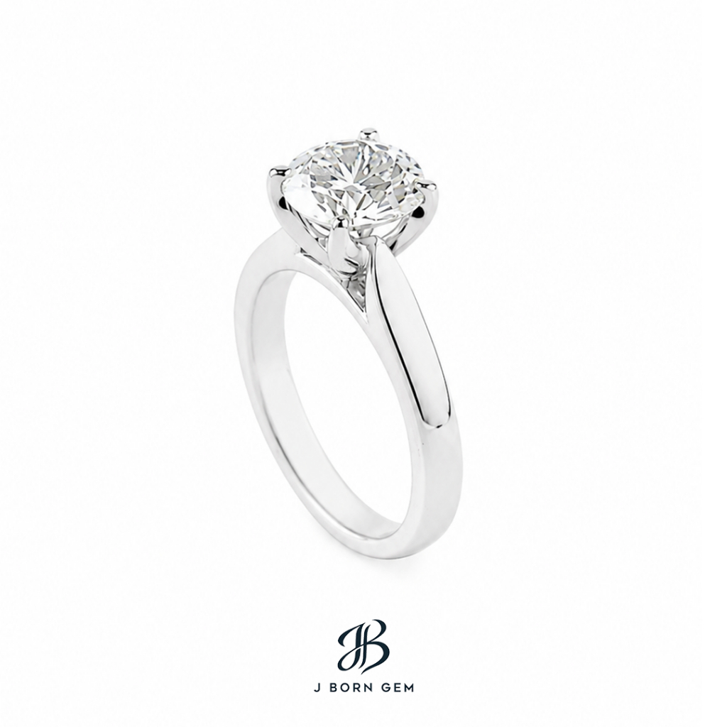 แหวนเพชร Cushion Diamond Ring 2 ct Lab Grown Diamond ทองขาว 18K Fine Jewelry | J BORN GEM