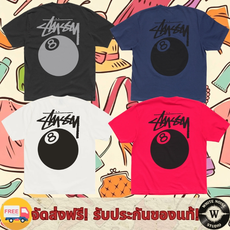 ของแท้💯 Stussy 8 BALL TEE เสื้อยืดคอกลม แขนสั้น
