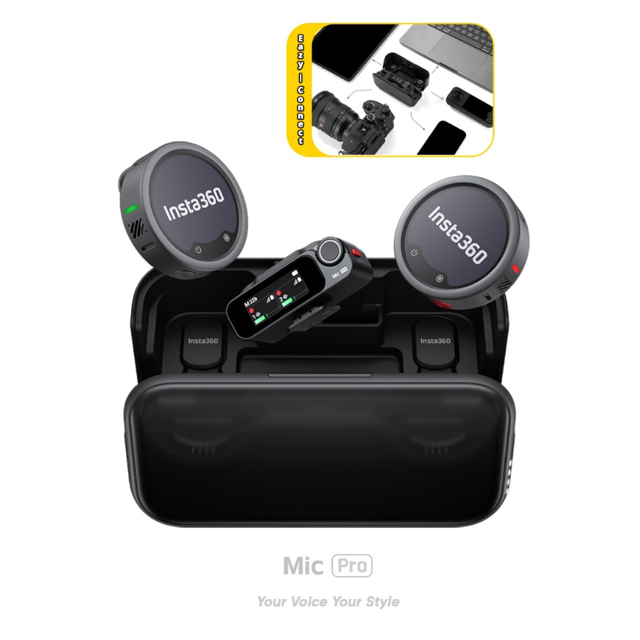 Insta360 Mic Pro ไมค์ไร้สาย สำหรับ กล้องแอคชั่น มือถือ ไมโครโฟน Wireless Microphone Action Camera