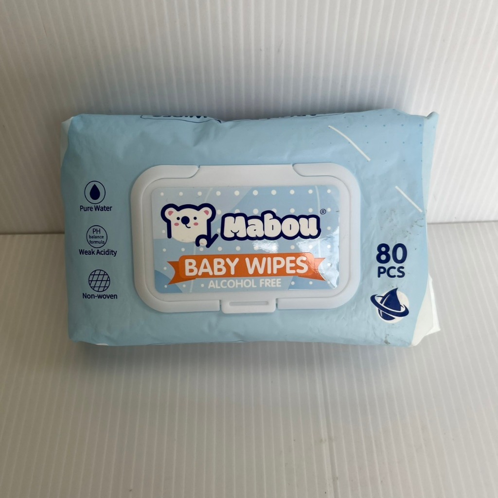 MABOU Baby Wipes ทิชชู่เปียก จำนวน 80 แผ่น Exp. 28/12/2028 (สินค้ารีวิวไม่ได้ใช้)