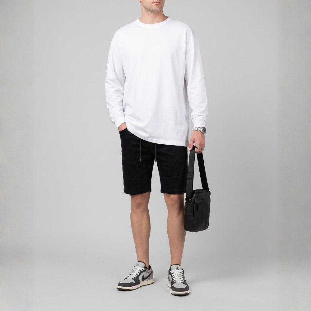 DAVIE JONES شورت رجالي Slim Fit — أسود — صورة 4