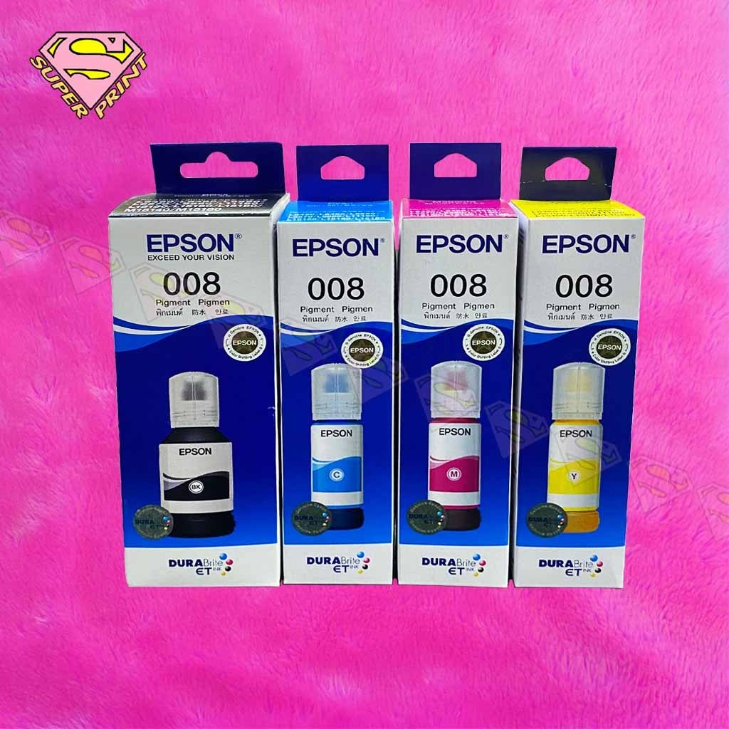 EPSON 008 ดำ ฟ้า แดง เหลือง (BK,C,M,Y) หมึกกันน้ำ
