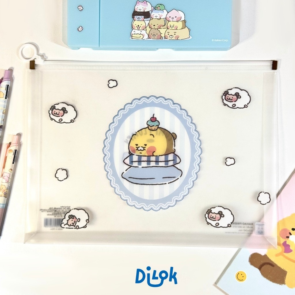 KAKAO FRIENDS ظرف A4 بسحاب PVC شفاف — صورة 5