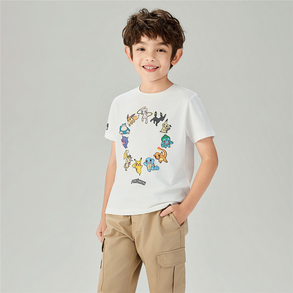 GIORDANO تيشيرت أطفال سورونا مطبوع Pokémon