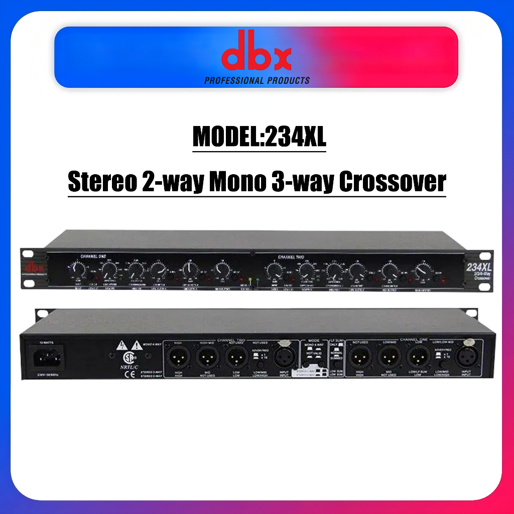 DBX 234XL/XS โปรเซสเซอร์เสียง 3 แบนด์ตัวแบ่งความถี่อิเล็กทรอนิกส์,ตัวแบ่งความถี่สัญญาณเสียง