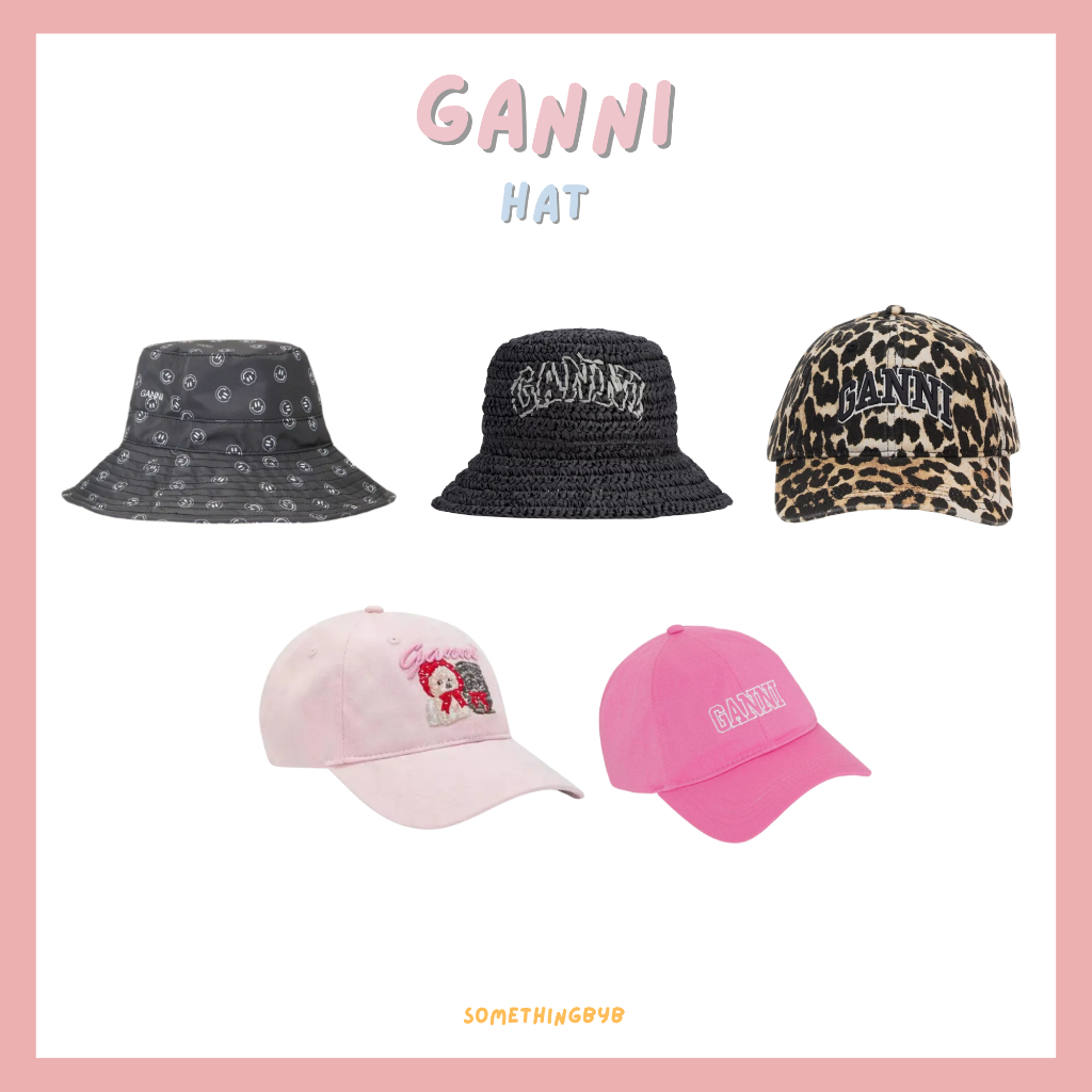 (ส่งด่วน) พร้อมส่ง หมวก GANNI อันไหนหมดทักแชทพรีได้ค่ะ - ganni hat