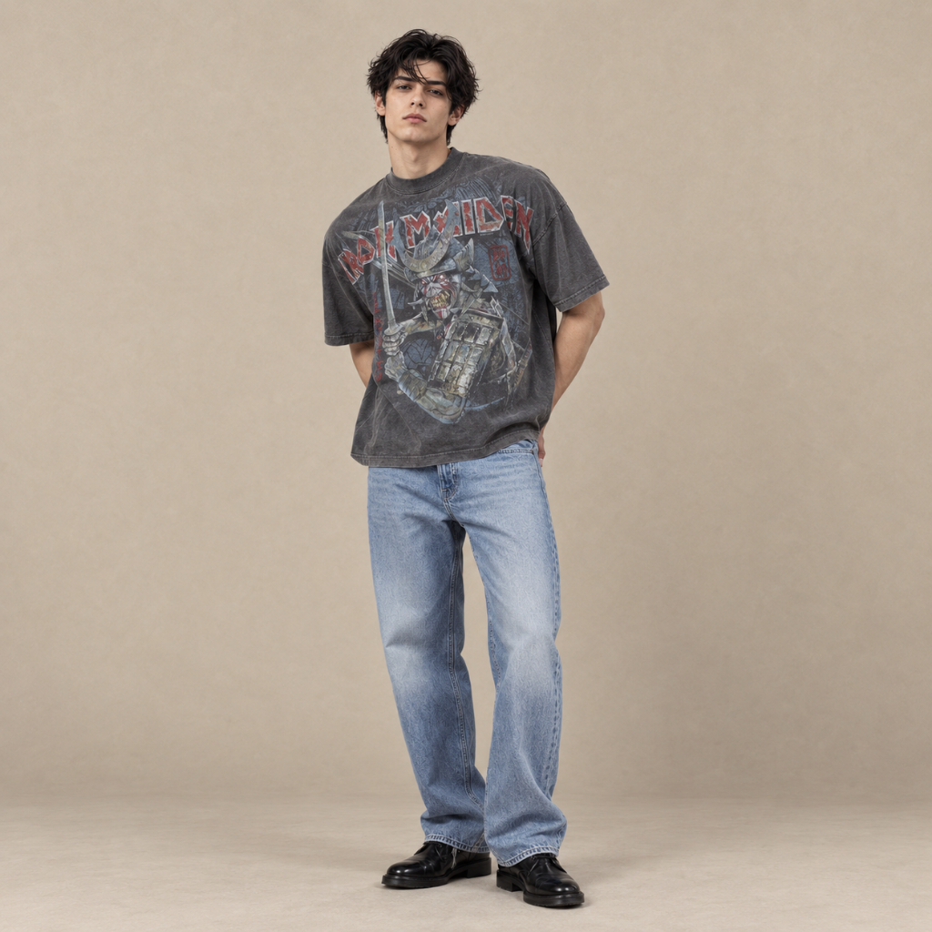 BLAXROXX | IRON MAIDEN® | [IRM027-LA] | เสื้อยืดคอกลม แขนสั้น | สกรีนลายคมชัด ไม่หลุดลอก | Los Angeles Apparel